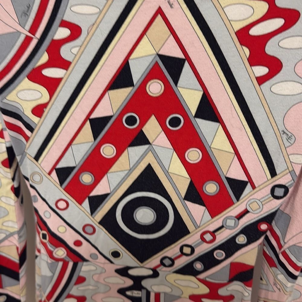 Emilio Pucci Multicolor Geometric Long Sleeve Top - Picture 3 of 9